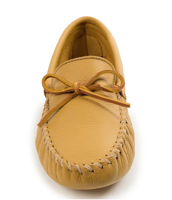 Minnetonka Double Deerskin Softsole 7 Men's Natural