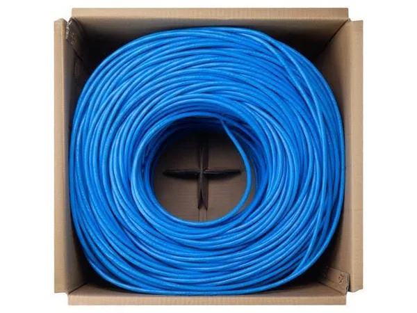 Navepoint Cat6 Plenum Jacket - 1000ft, Blue, Solid Bare Copper Bulk Ethernet Cable, 550Mhz, 23AWG 4 Pair, Unshielded Twisted Pair