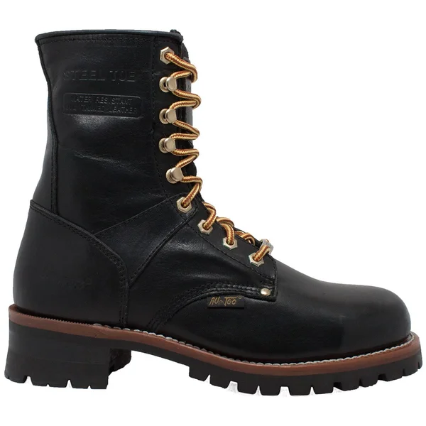 AdTec Men's 9x22 Steel Toe Logger Black
