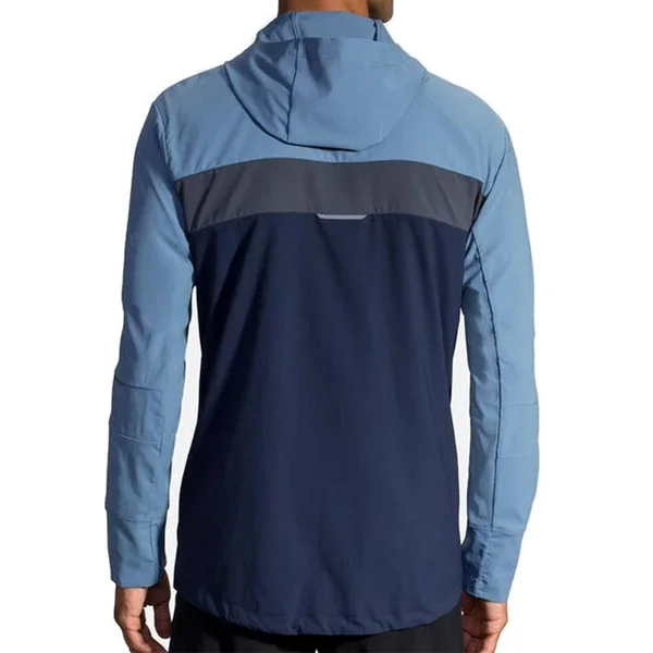 Brooks Running Men's Canopy Jacket Size: Small Indigo/Tide/Asphalt