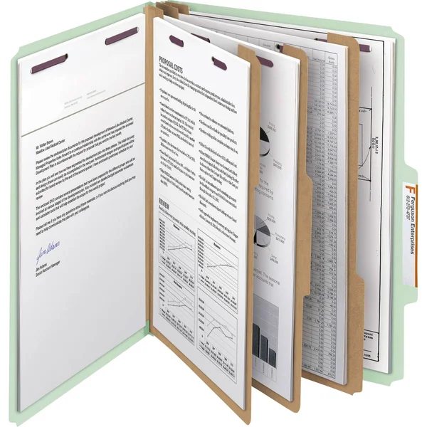 Smead 14091 Gray/Green Pressboard Classification Folder with SafeSHIELD