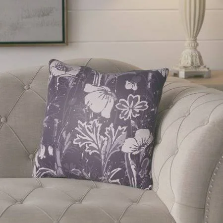 August Grove Teena Floral Throw Pillow - Purple