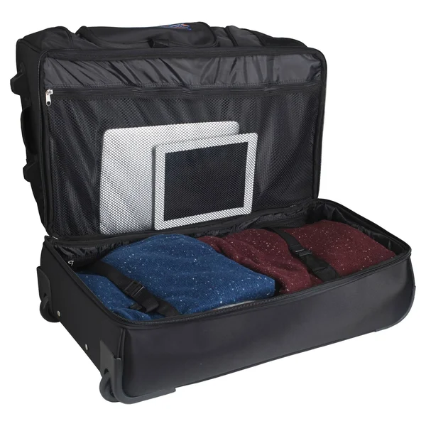 Denco Kentucky Black Nylon 27-inch Rolling Drop Bottom Duffel Bag