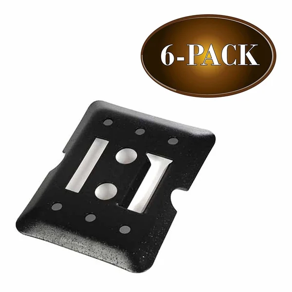 6 E-Track Tie Down Mini Trailer Plates 6 inch x 5 inch, 2 ETrack Slots. Heavy Duty Black Steel, Bolt-On Etracks Cargo Tie-Downs