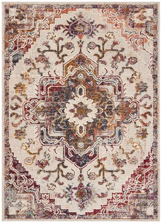 Safavieh Crystal CRS501F 8&0x22 x 10&0x22 Light Blue - Burgundy Area Rug