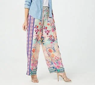 Tolani Collection Regular Printed Palazzo Pants - Size Medium, Floral Multi