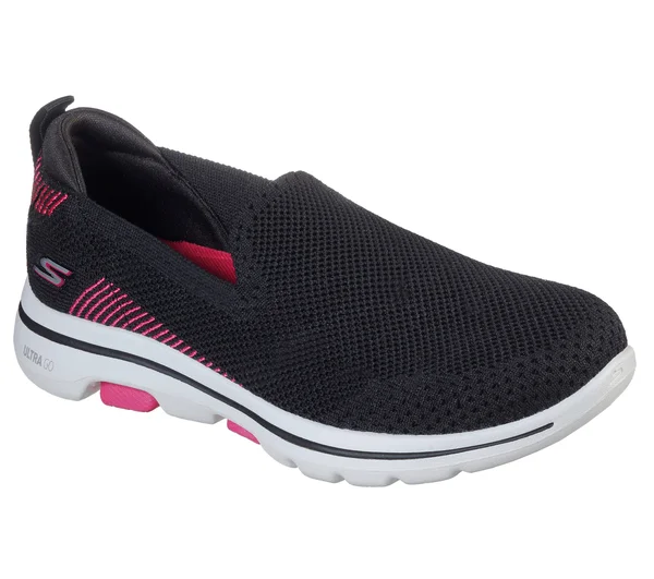 Skechers Women's GOwalk 5 Prized Slip-On, Black/Pink