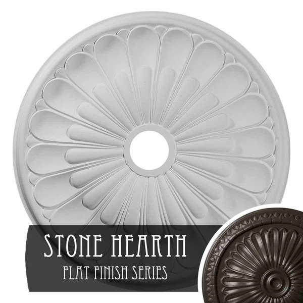 26 3/4x22OD x 3 5/8x22ID x 1 3/8x22P Elsinore Ceiling Medallion (Fits Canopies Up to 3 5/8x22) - Hand-Painted Stone Hearth