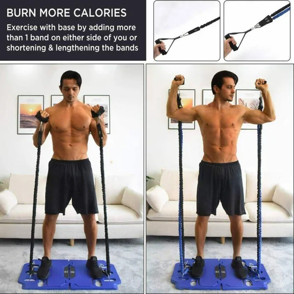 FITINDEX Portable Home Gym - Exercise Equipment with Resistance Bands Bar - Muscle Build Workout Equipment for Men/Women, Full-Bo
