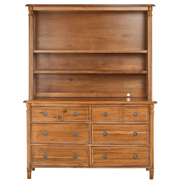 Evolur Julienne Hutch/Bookcase Antique Grey Mist