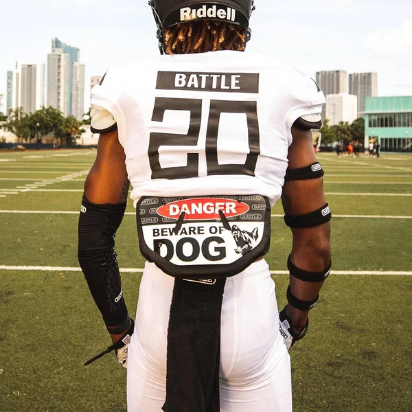 Battle Sports Beware of Dog Adult Football Back Plate