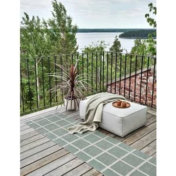 Pappelina - ADA Rug Army & Stone Metallic 70 x 225cm - Plastic - Green, Recycled Plastic - Green/Green