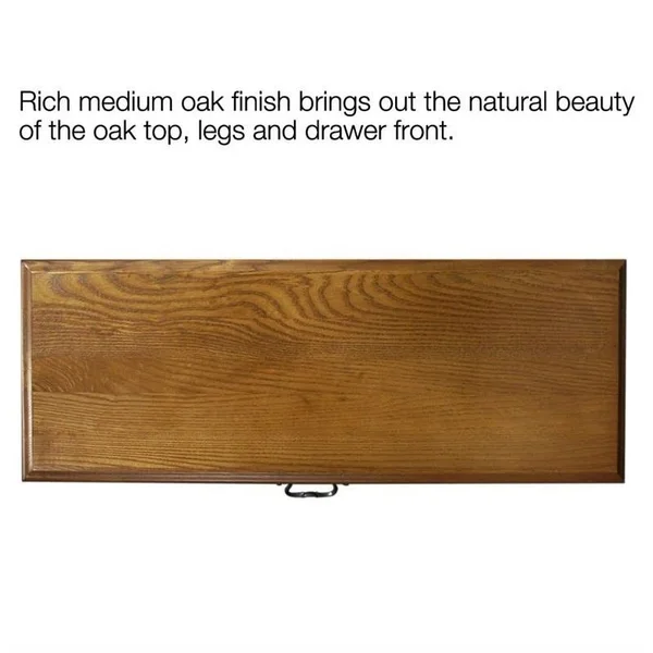 Bowery Hill Wave Console Table in Medium Oak - BH-384251