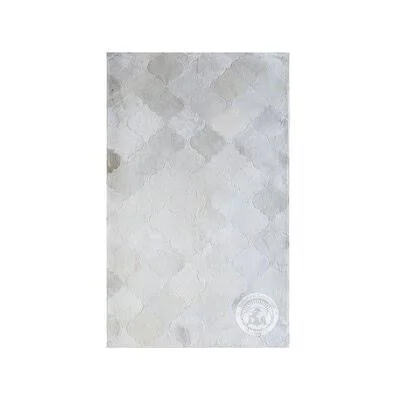Geometric Handmade Cowhide White Area Rug Luxury Cowhides Rug Size: Rectangle 4' x 6'