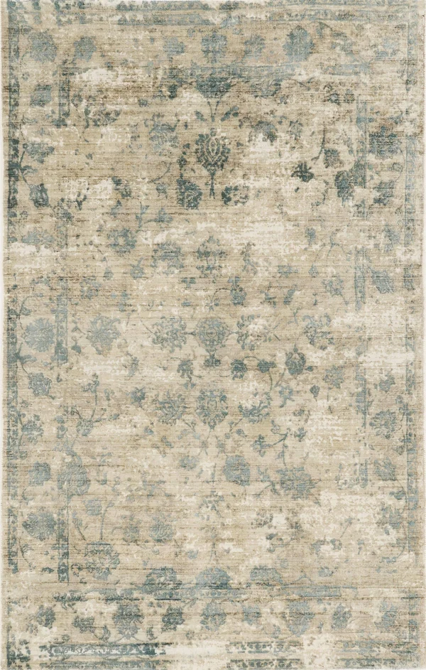 Kas Indulge 0805 Elegance 3&3x22 x 5&3x22 Sand, Blue Area Rug