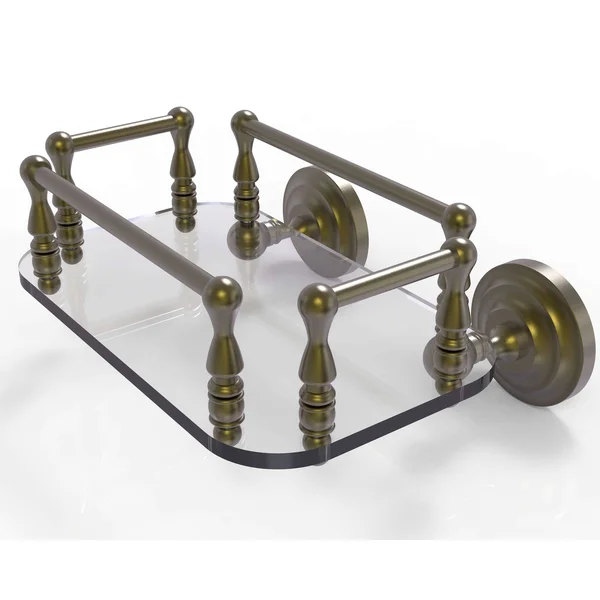 Allied Brass Que New Collection Wall Mounted Glass Guest Towel Tray - Antique Brass