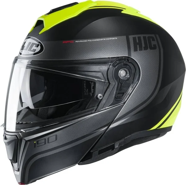HJC i90 Davan Helmet - black-yellow, Size M