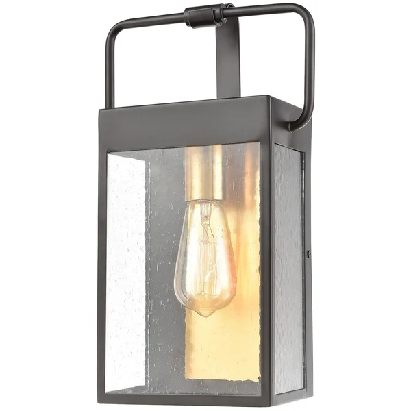 Elk Lighting 46681/1 Knowlton 1-Light Sconce in Matte Black with Seedy