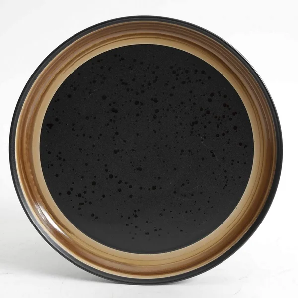 Gibson Tosca Woodlands 16 PC Black Dinnerware Set - with with Brown Woodlook, Trim Stoneware