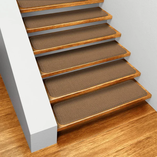 House, Home and More Set of 15 Skid-Resistant Carpet Stair Treads - Toffee Brown - 10 in. x 23.5 in.