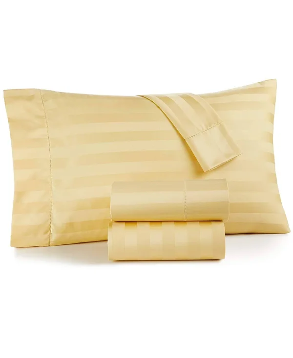 Charter Club Damask 1.5x22 Stripe California King 4-pc Sheet Set - 550 Thread Count 100% Supima Cotton, Created for Macy&s - Lemo