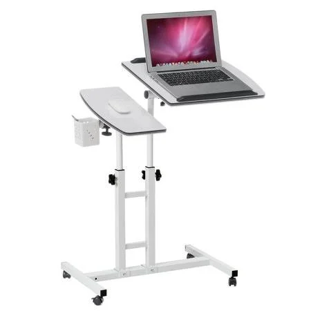 Novashion Height Adjustable Standing Desk Converter Mobile Stand Up Table with Storage Holder - Home Office Workstation Riser, Ro