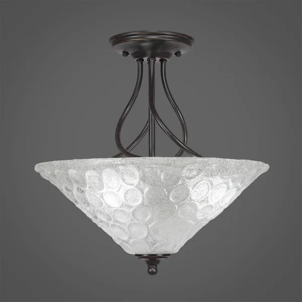 Toltec Lighting 909-DG-718 Capri - Three Light Semi-Flush Mount Dark