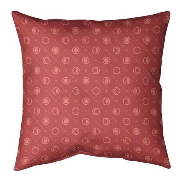 Warm Tones Monochrome Moon Phases Pattern Throw Pillow - 14 x 14 - Pink - Faux Suede