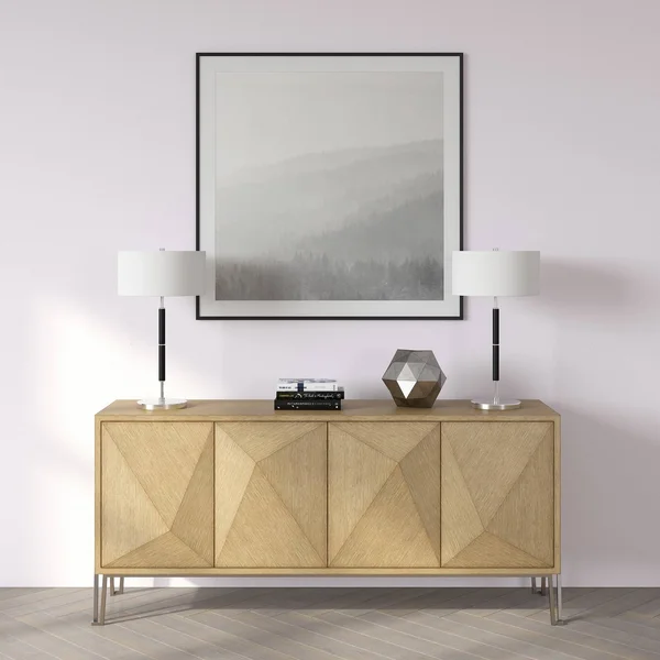 Simone 25 in. Matte White and Polished Nickel 2-Bulb Table Lamp