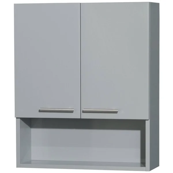 Wyndham Collection, Amare, Bathroom Wall-Mounted Storage Cabinet in Dove Gray (Two-Door)