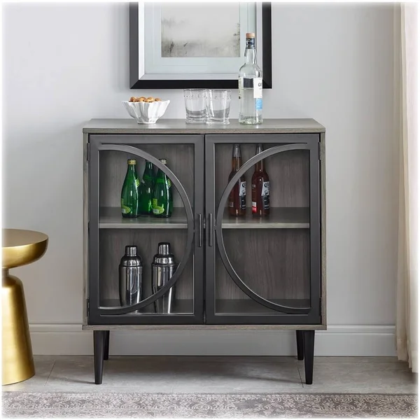 Walker Edison - Industrial Accent Cabinet - Slate Gray