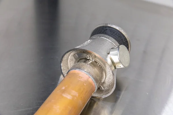 Prier Products P-118L12 12x22 Single Handle Hot & Cold Mixing Hydrant - Satin Nickel, 1/2x22 Plain Copper Ends