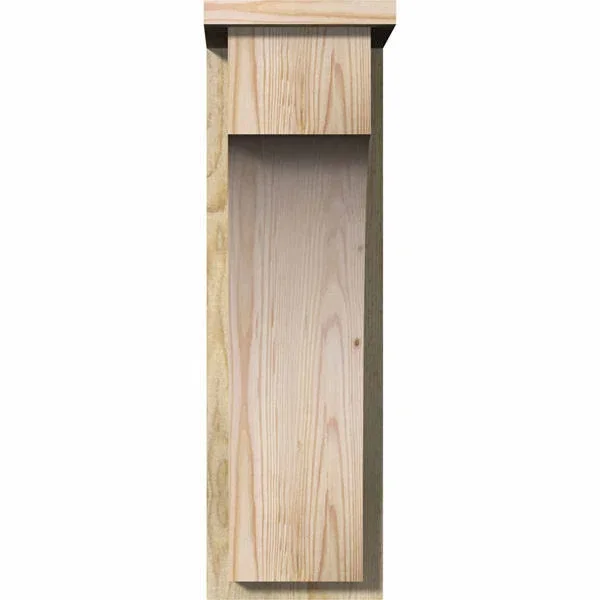 Ekena Millwork COR08X10X26HUN01RDF 8x22W x 10x22D x 26x22H Huntington Rough Sawn Corbel w/Backplate - Douglas Fir