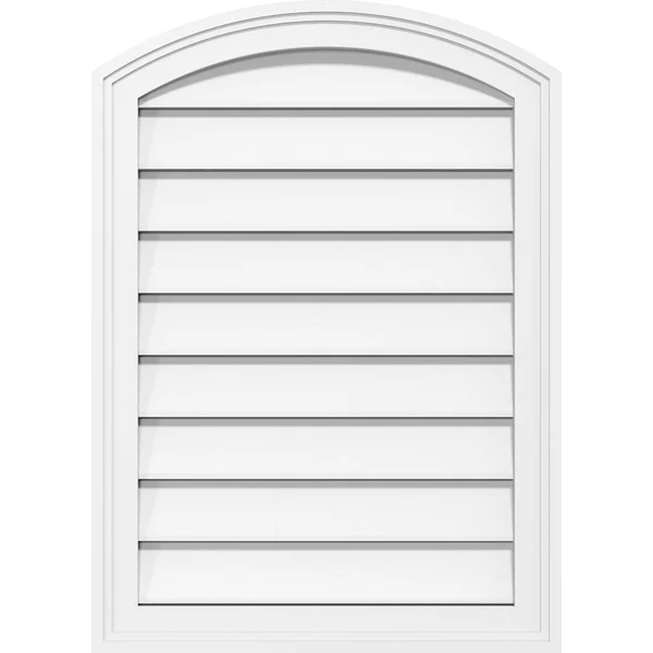 Ekena Millwork GVPAR18X1802SF 18x22W x 18x22H Arch Top Surface Mount PVC Gable Vent: Functional - w/ 2x22W x 1-1/2x22P Brickmould