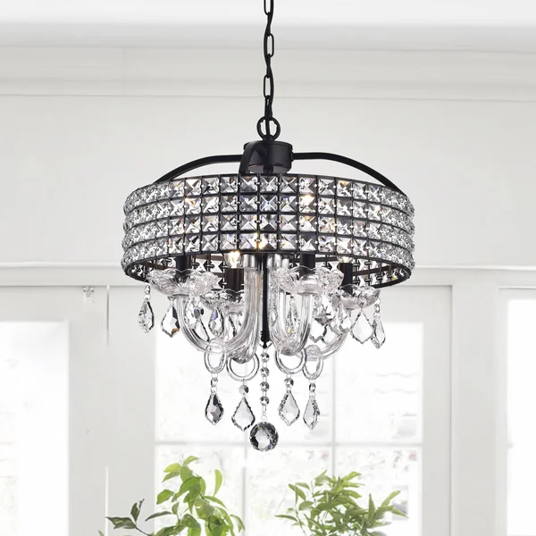 Kong Anteron 4-Light Black Semi-Flush Mount