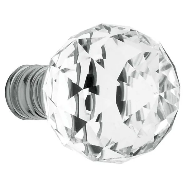 Baldwin Swarovski Crystal Knob Pair (Knobs Only) Polished Chrome