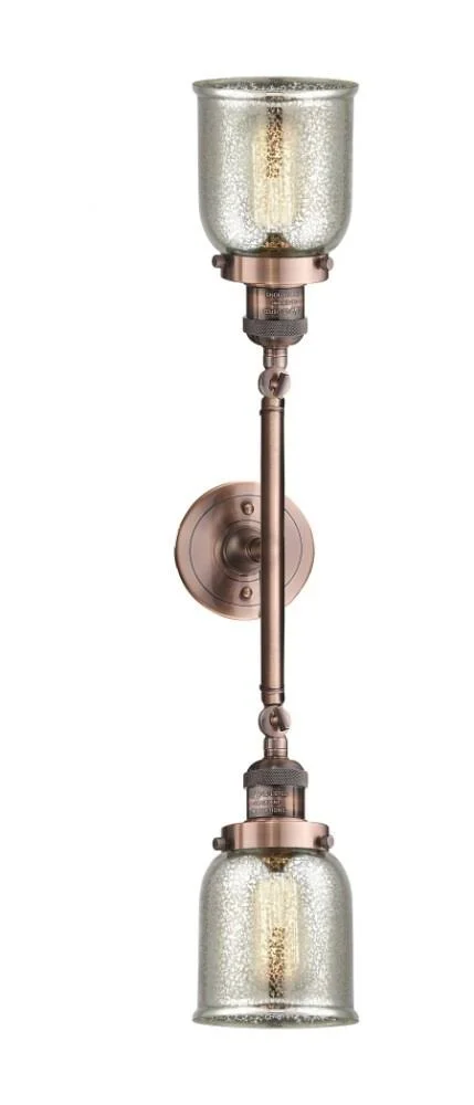 Innovations Lighting Small Bell 2 Light Bath Vanity Light 208 SN G52 (Brushed Satin Nickel)