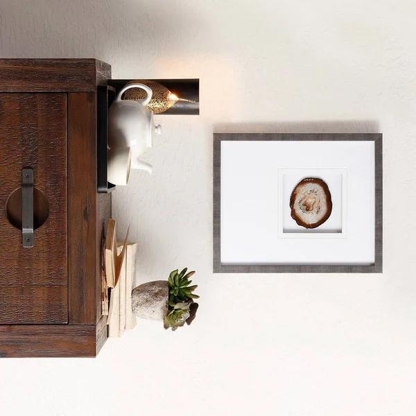 Madison Park Natural Agate Stone Framed Graphic (Natural)