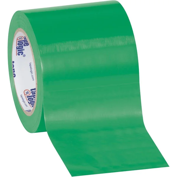 Tape Logic 4x22 x 36 yds. Solid Vinyl Safety Tape - Green, 12/Case