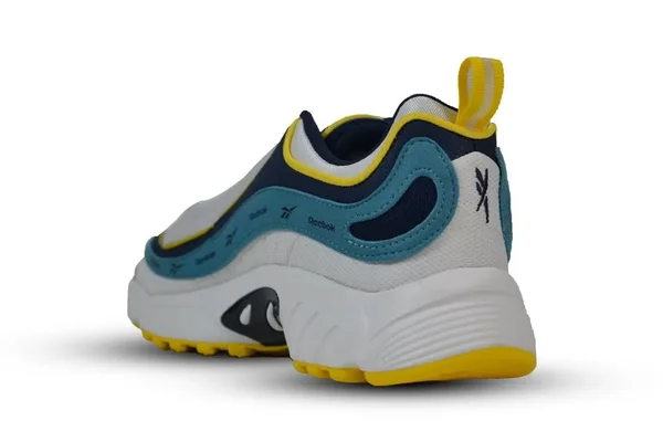Reebok Daytona DMX Vector Mens Fitness Workout Running Shoes, White/Navy/Mist/Yellow