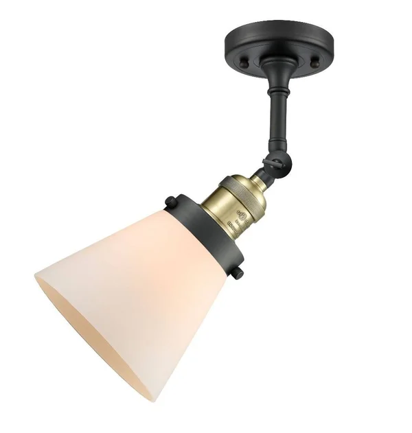 Innovations Lighting Small Cone 1 Light Semi Flush Mount 201f Bab G62 (Antique Brass)