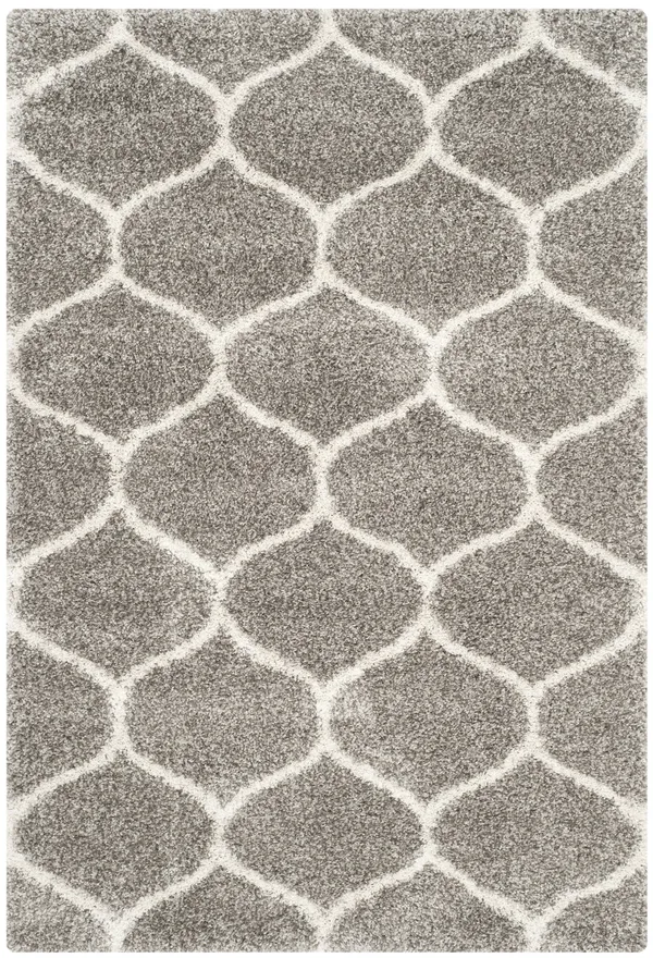 Safavieh Hudson Shag SGH280B Grey - Ivory Rug 7& x 7& Round