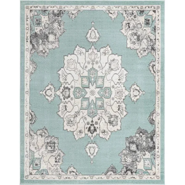Unique Loom Parker Kokulu Area Rug - Aqua - 7& 10 x 10& 0