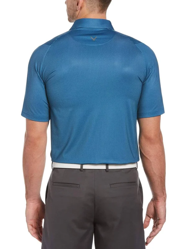 Callaway Men's Swing Tech Printed Gingham Polo Shirt, Blueberry Pancake, Size Small, Polyester/Elastane