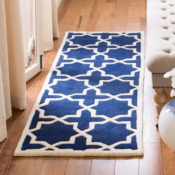 Safavieh 5& x 5& Square Chatham CHT732B Blue - Ivory Rug