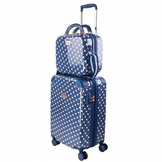 Chariot 2-pc Park Avenue Dotty Luggage Beauty Case Set