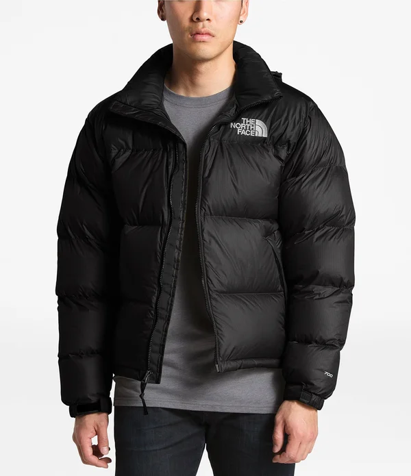 The North Face Solid Nuptse Puffer Down Jacket - Black, Large