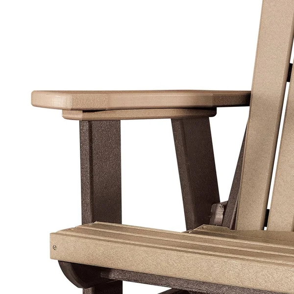 Os Home and Office Model 516CTB Fan Back Balcony Glider Made in The USA- Cedar - Tudor Brown