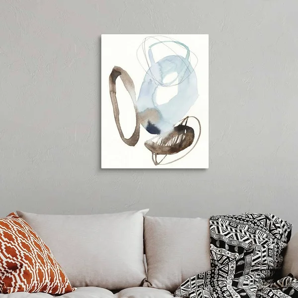 Blue & Umber Rounds I - Canvas Wall Art, 24x30, Great Big Canvas