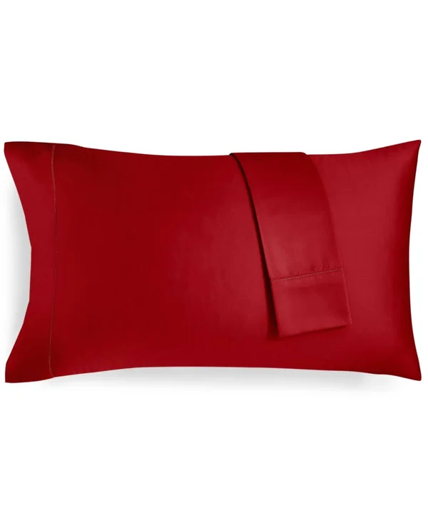 Charter Club Damask King Pillowcase Set, 550 Thread Count 100% Supima Cotton, Created for Macy&s - Red Currant (Dark Red)